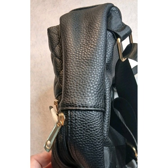 Olivia & Kate New York Womens Black Quilted Mini Backpack Studded Ears Bow - Picture 14 of 16